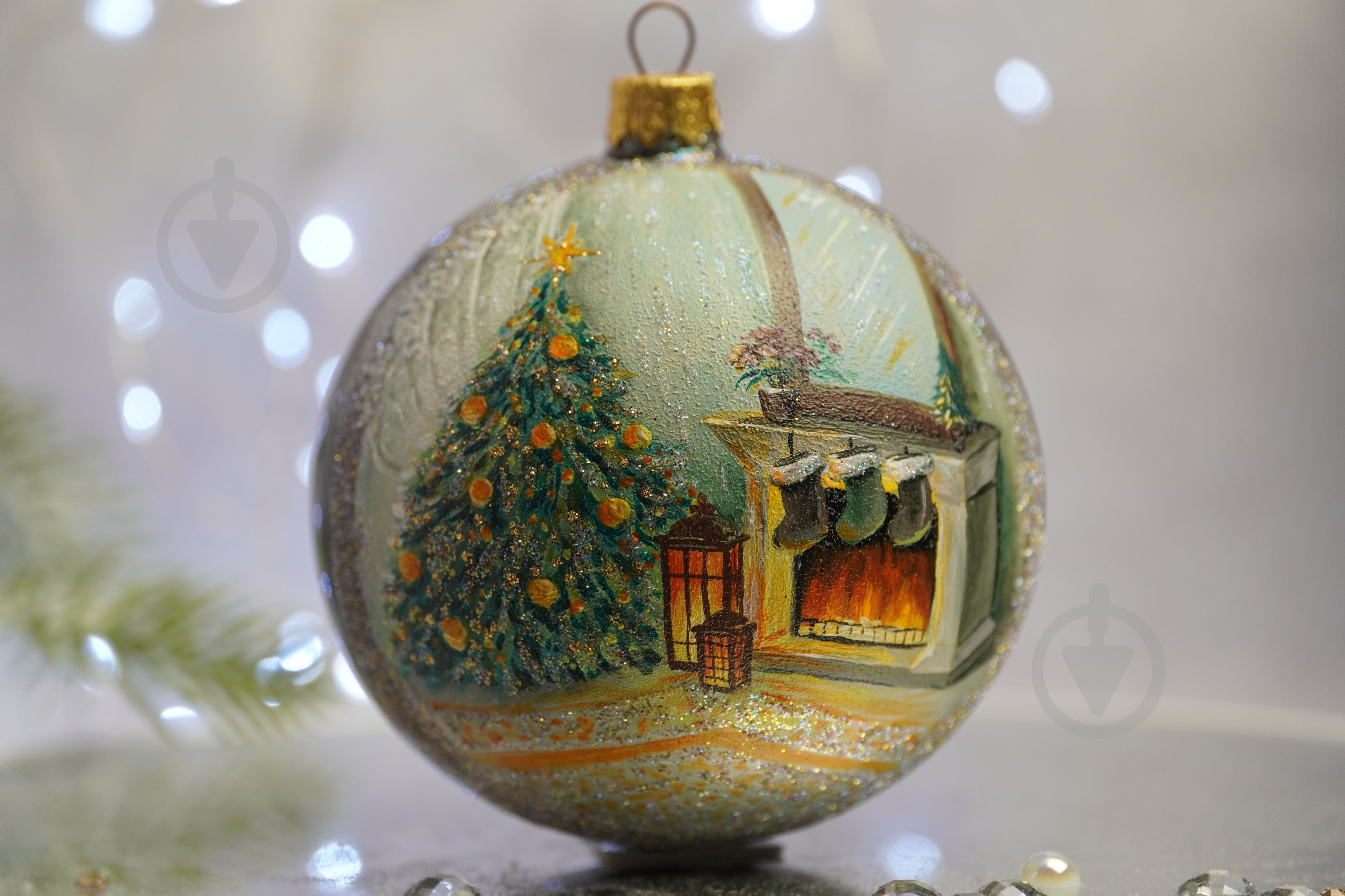 Куля ялинкова Новорічний камін d 100 мм чорний 4820001112573 - фото 1 Куля ялинкова Новорічний камін d 100 мм чорний 4820001112573 - фото 1