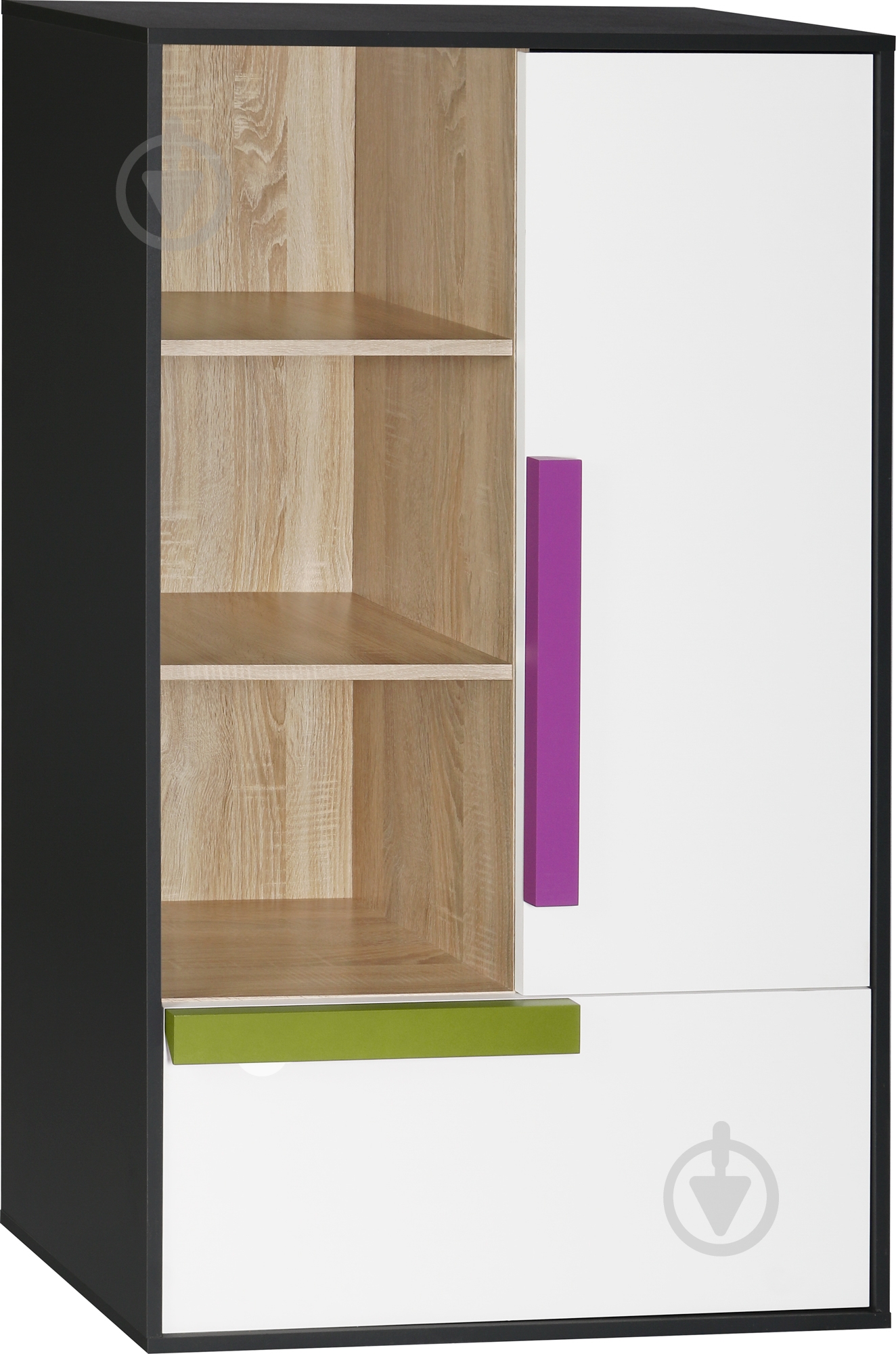 Стеллаж 1340x840x360 мм VMV Holding дуб сонома/белый/графит ДСП полки 6 шт. - фото 1