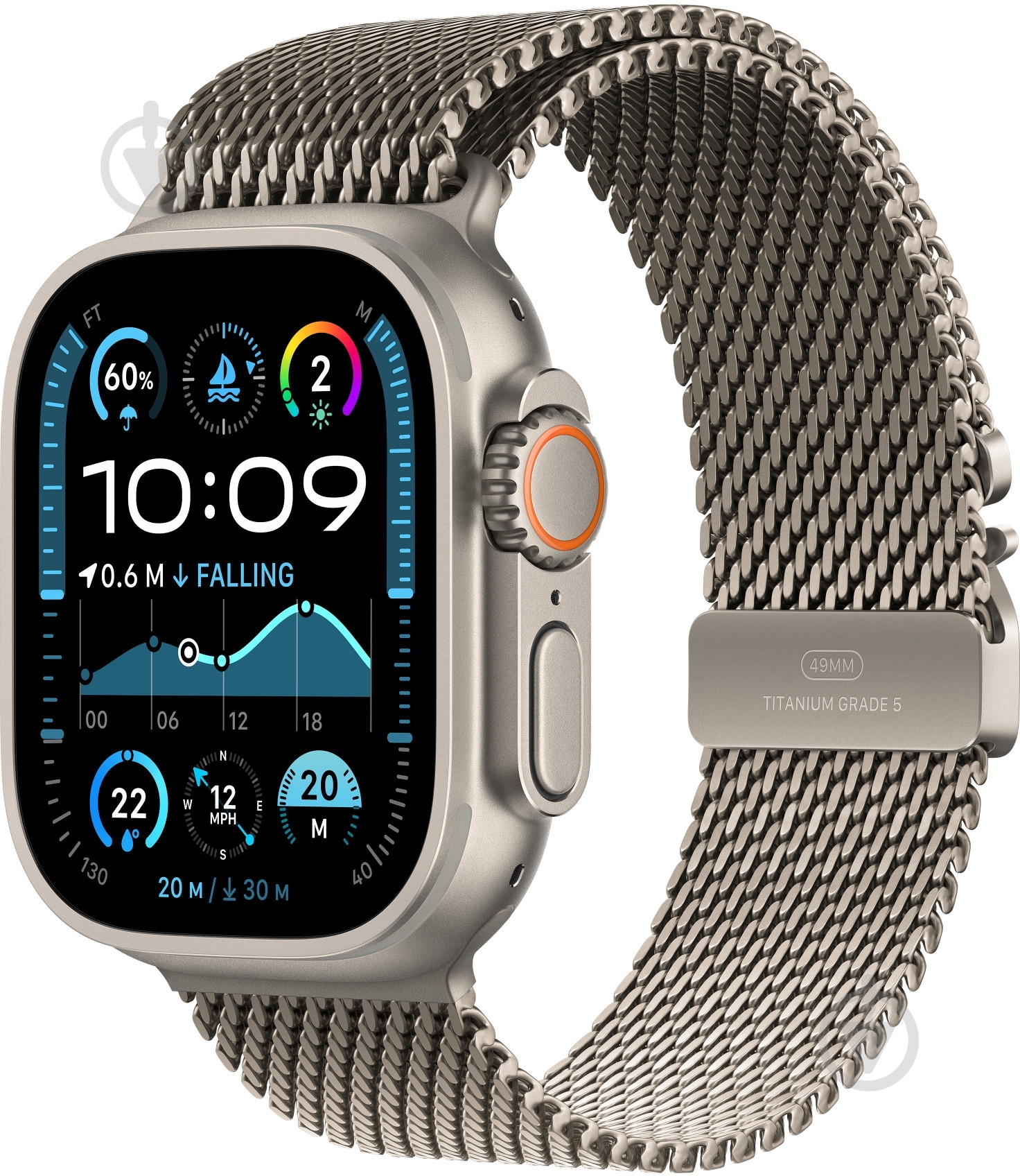 Ремінець Apple 49mm Natural Titanium Milanese Loop - Large (MXKE3ZM/A) - фото 2 Ремінець Apple 49mm Natural Titanium Milanese Loop - Large (MXKE3ZM/A) - фото 2