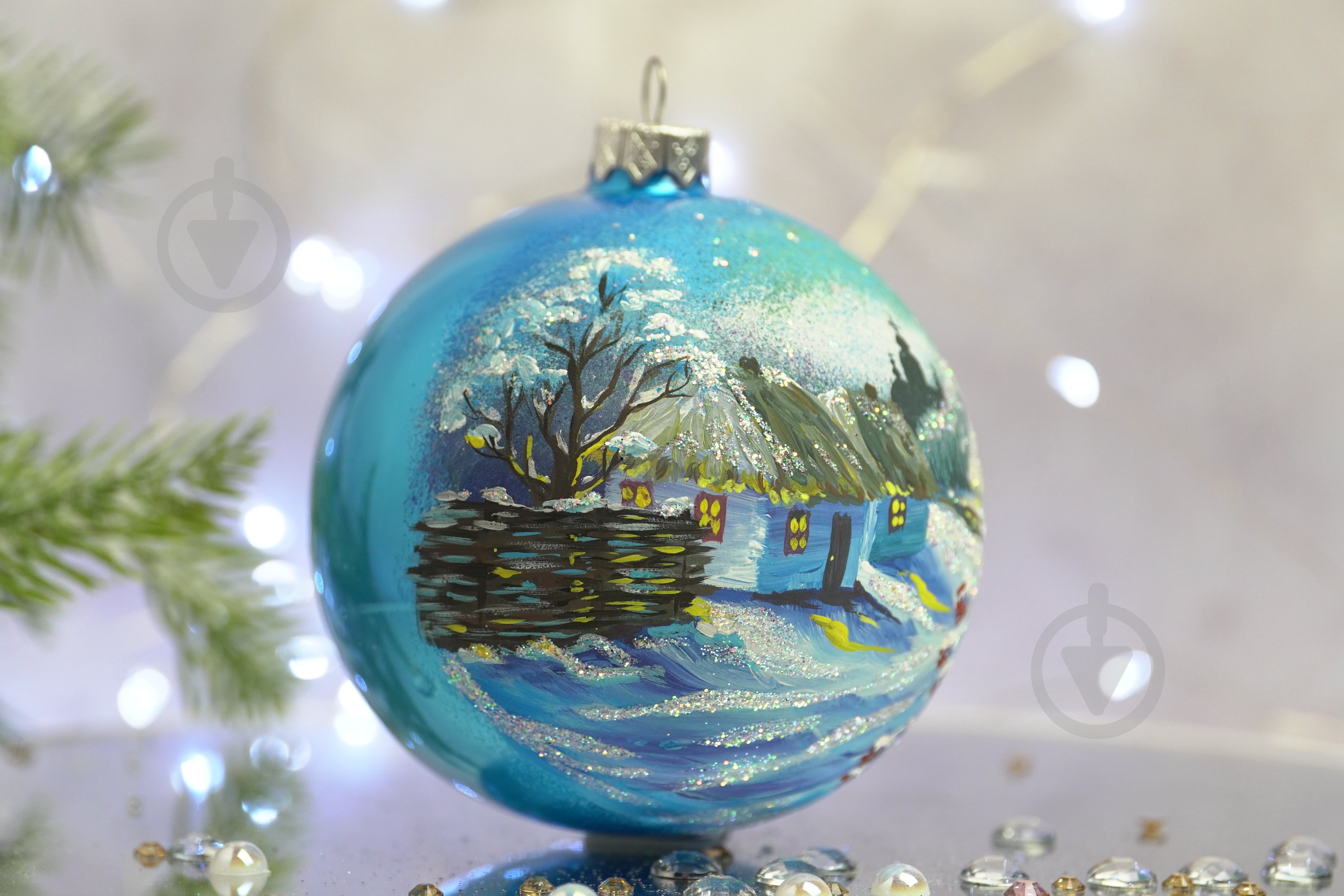 Куля ялинкова Околиця села d 100 мм блакитний 4820001106916 - фото 2