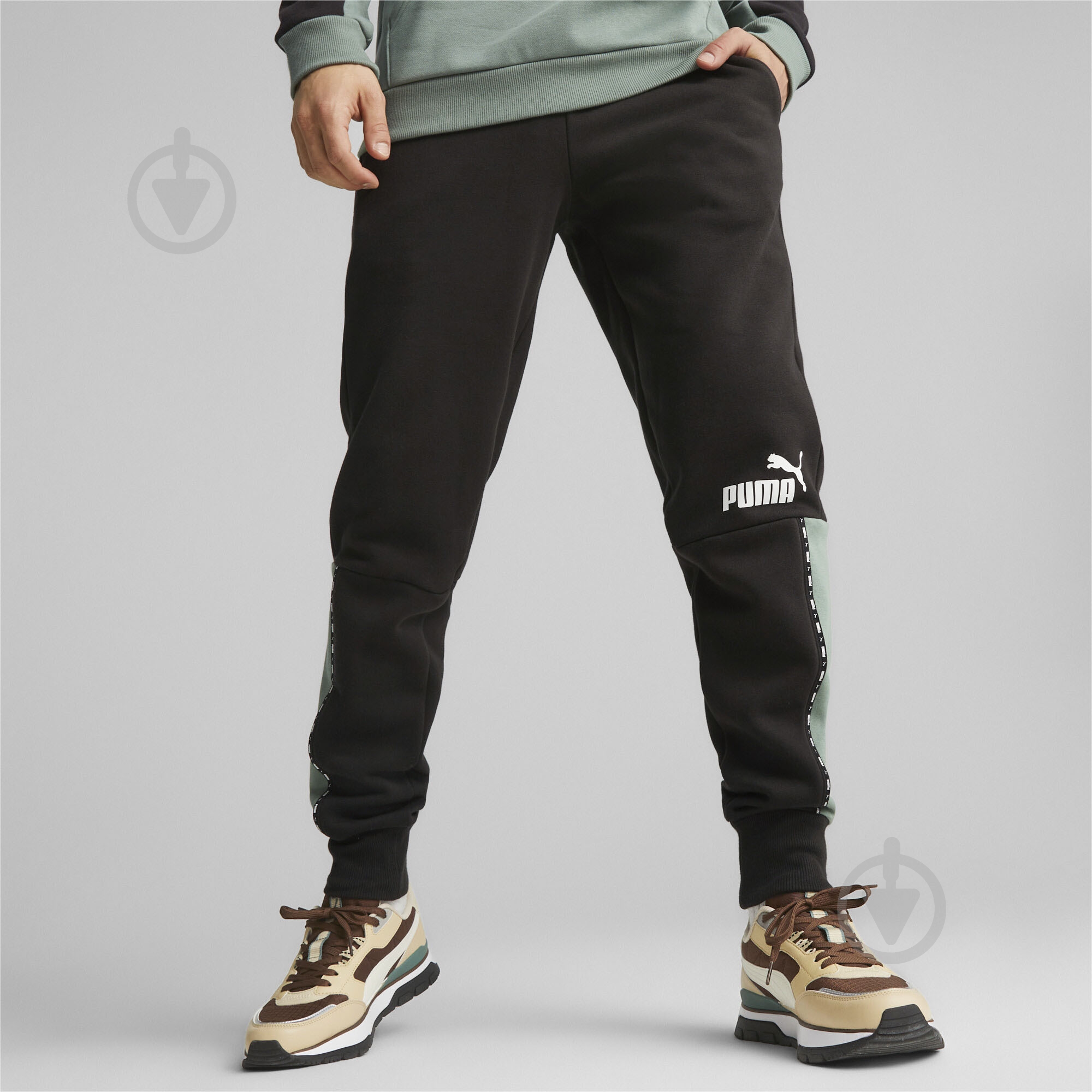 Штани Puma ESS BLOCK X TAPE SWEATPANTS FL CL 67334351 р. 2XL чорний - фото 3