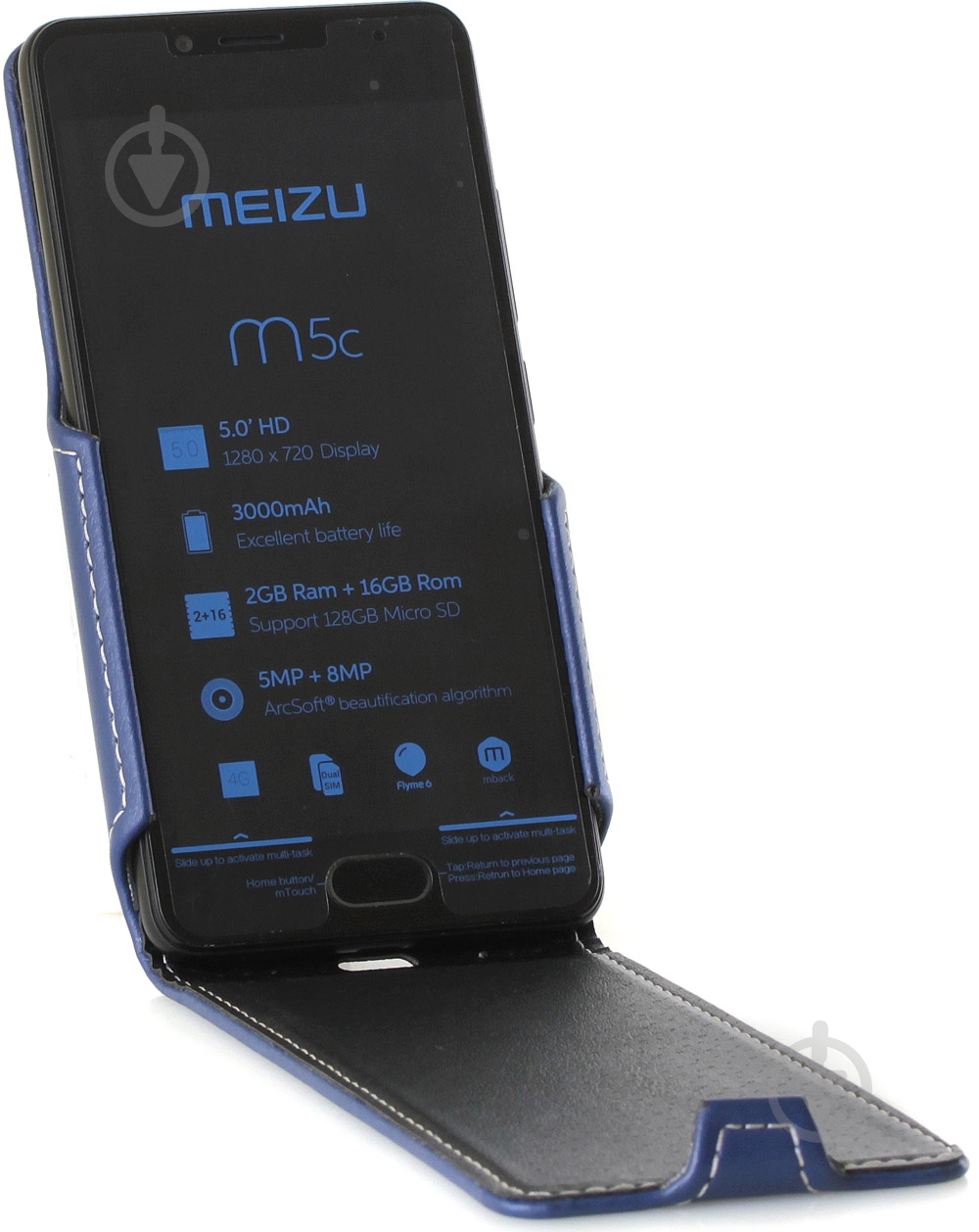 Чехол-флип RED POINT Flip Case для Meizu M5c blue (ФК.173.З.06.23.000) - фото 3