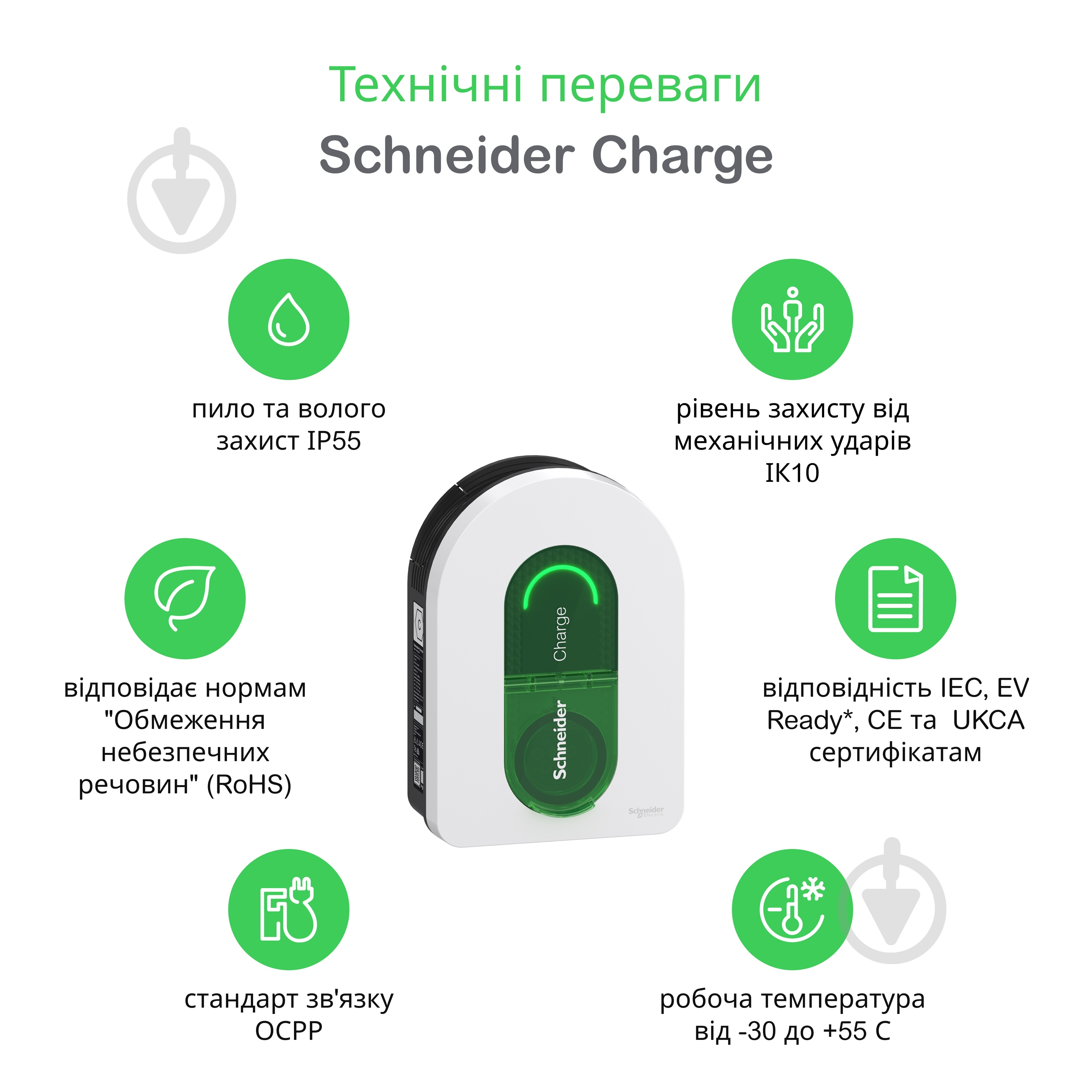 Зарядна станція Schneider Electric EVH5A11N2C7 - фото 3