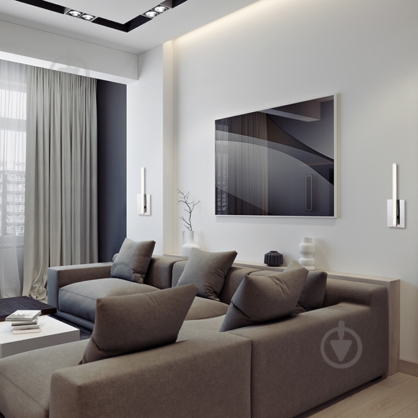 Бра Strotskis Hi-Tech LED 5 Вт сатиновый никель/белый 90020/1 - фото 4