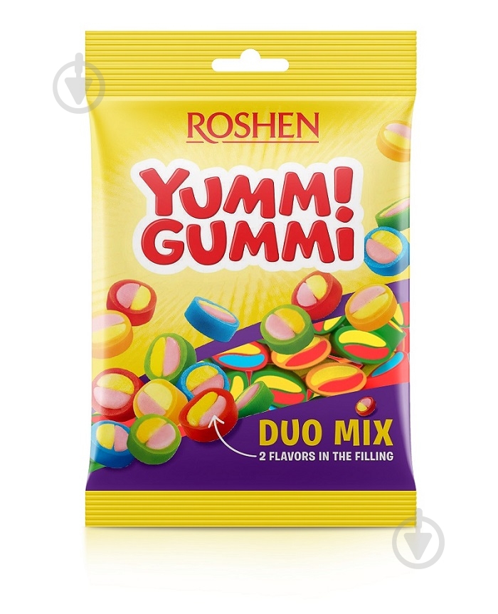 Конфеты жевательные Roshen Yummi Gummi Duo Mix 70 г - фото 1