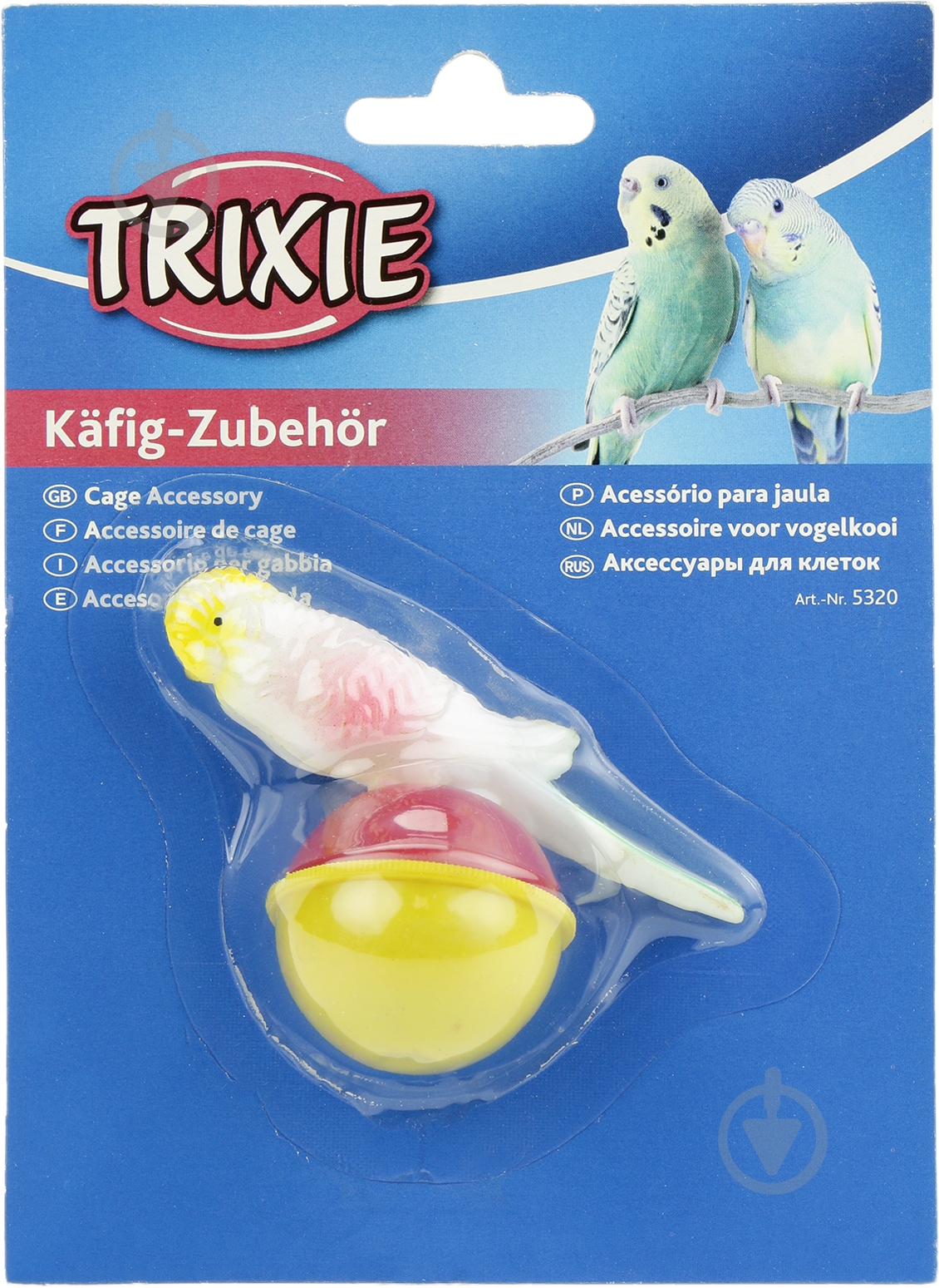 Игрушка для птиц Trixie Попугай-неваляшка 6 см 5320 разноцветный (5320) - фото 3