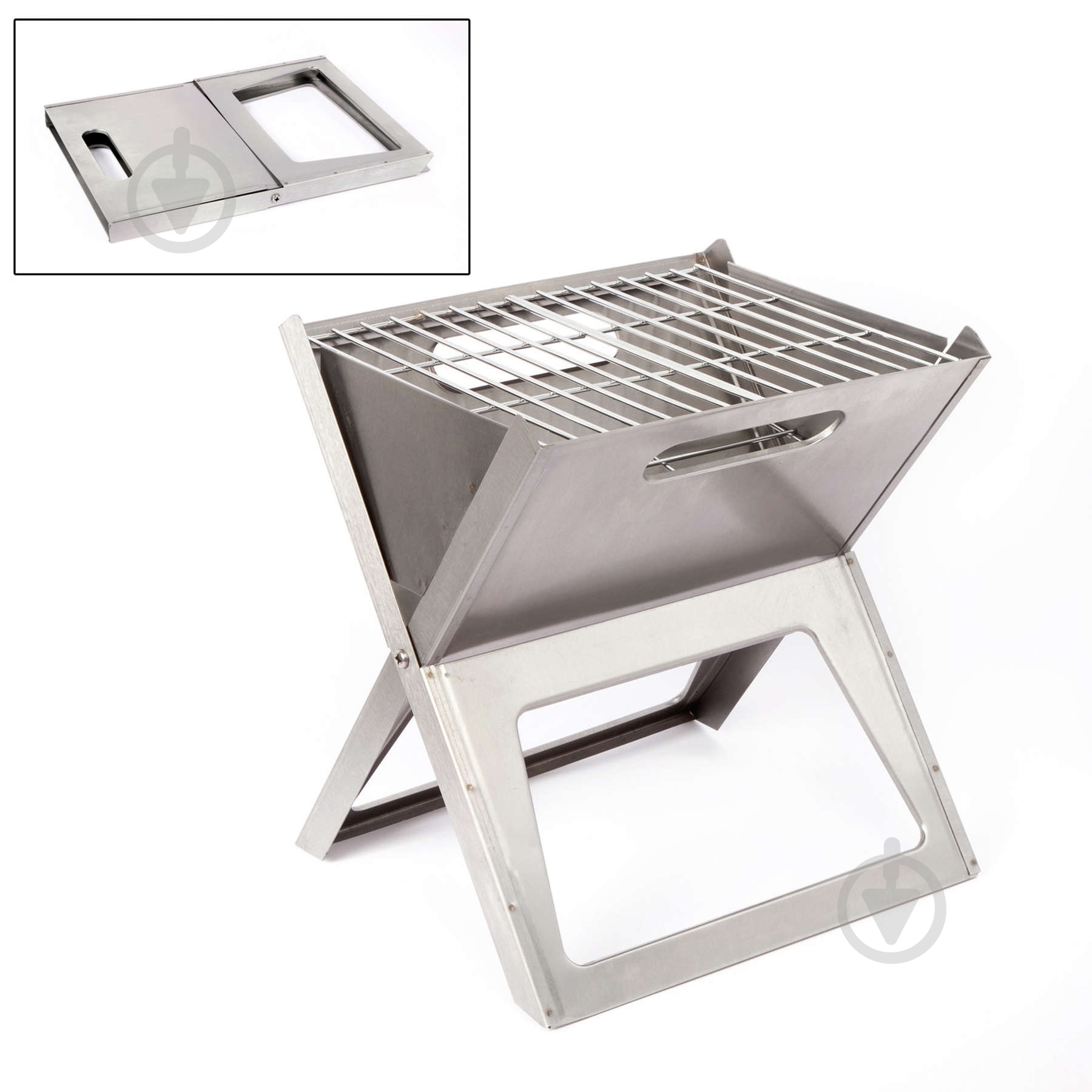 Гриль угольный Bo-Camp Notebook/Fire Basket Compact Silver (8108347) - фото 1