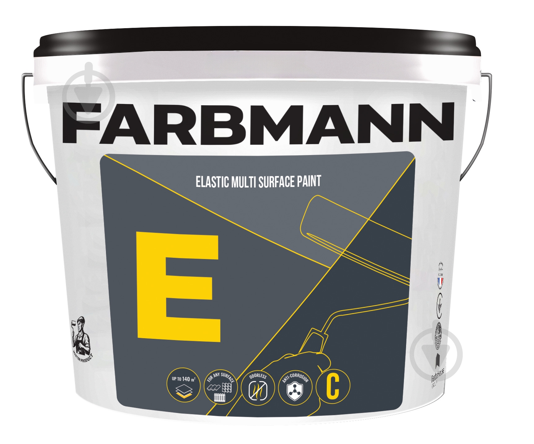 Краска резиновая Farbmann E Elastic Multi Surface Paint, база C мат 5 л 6,1 кг - фото 1
