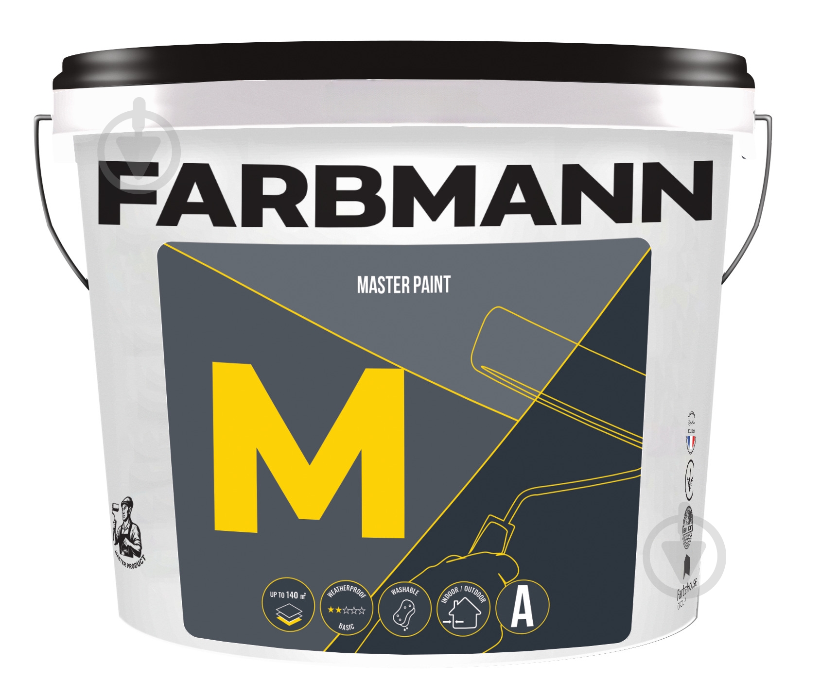 Краска Farbmann M Master Paint база А мат белый 5 л 7,2 кг - фото 1