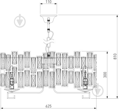 Люстра подвесная Strotskis Frammenti 8x60 Вт E14 черный 275/8 - фото 4