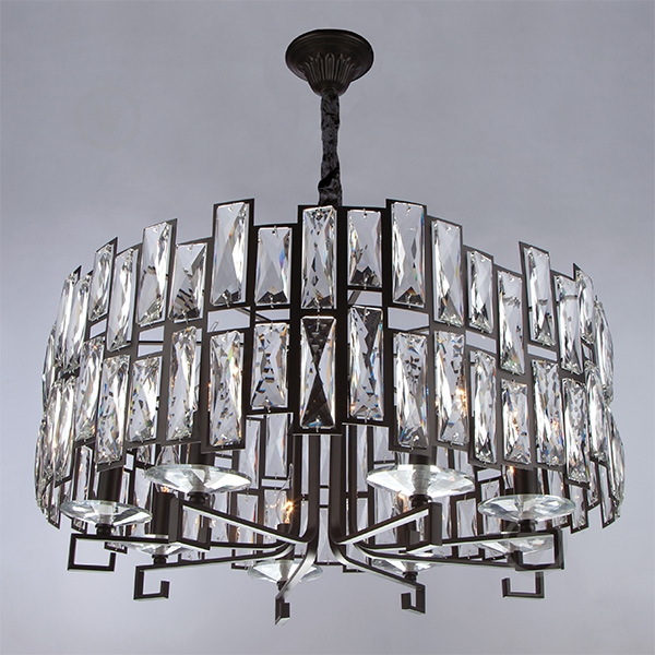 Люстра подвесная Strotskis Frammenti 8x60 Вт E14 черный 275/8 - фото 2