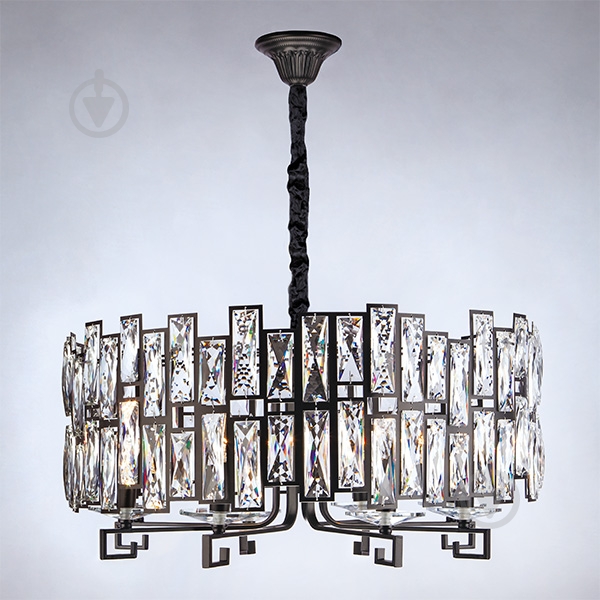 Люстра подвесная Strotskis Frammenti 8x60 Вт E14 черный 275/8 - фото 1