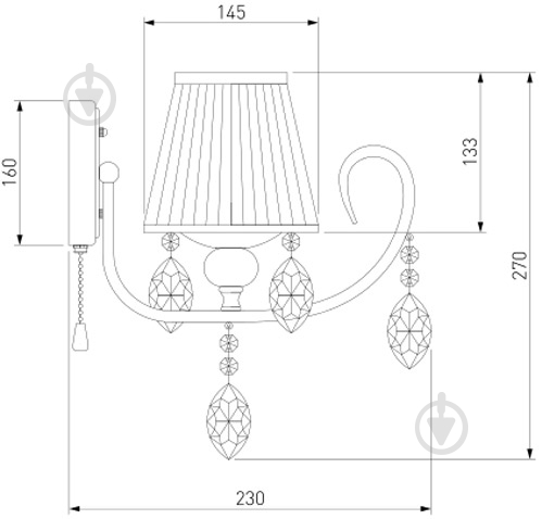 Бра Strotskis Rosalva 1x40 Вт E14 хром/белый 10021/1 - фото 4 Бра Strotskis Rosalva 1x40 Вт E14 хром/белый 10021/1 - фото 4