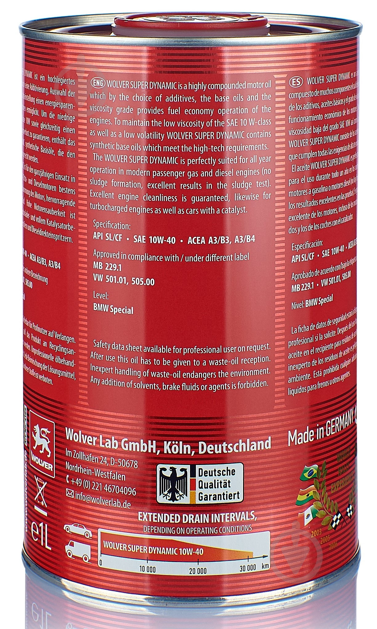 Моторное масло полусинтетическое Wolver Super Dynamic 10W-40 1 л - фото 2