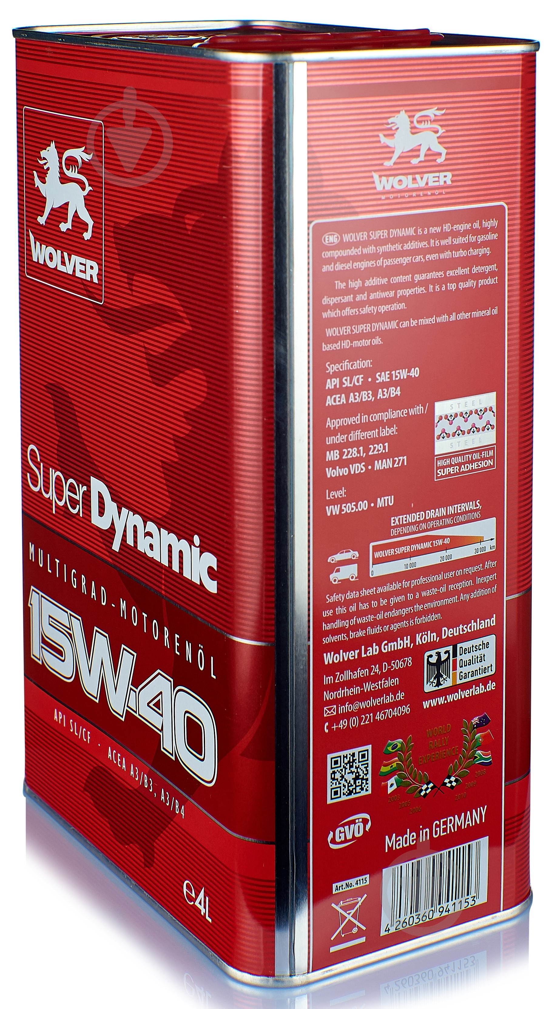 Моторна олива мінеральна Wolver Super Dynamic 15W-40 4 л - фото 2