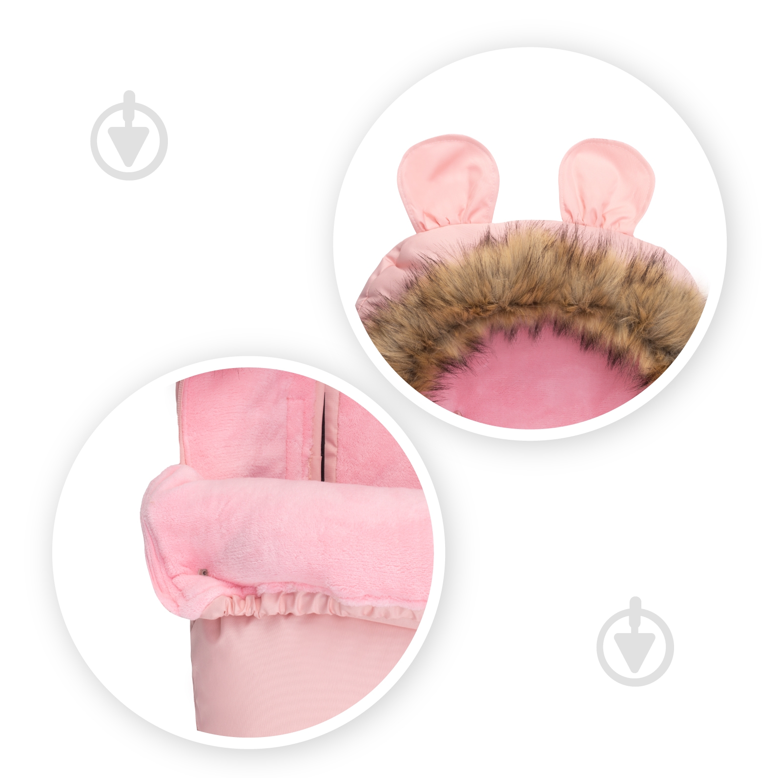 Конверт зимний MoMi Sleeping bag pink AKCE00033 - фото 3