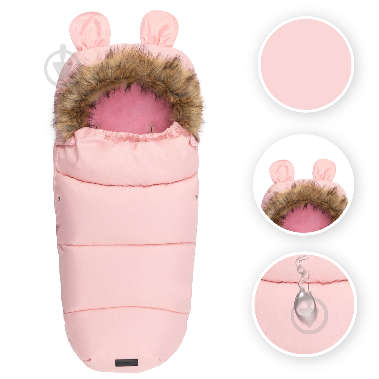 Конверт зимний MoMi Sleeping bag pink AKCE00033 - фото 4