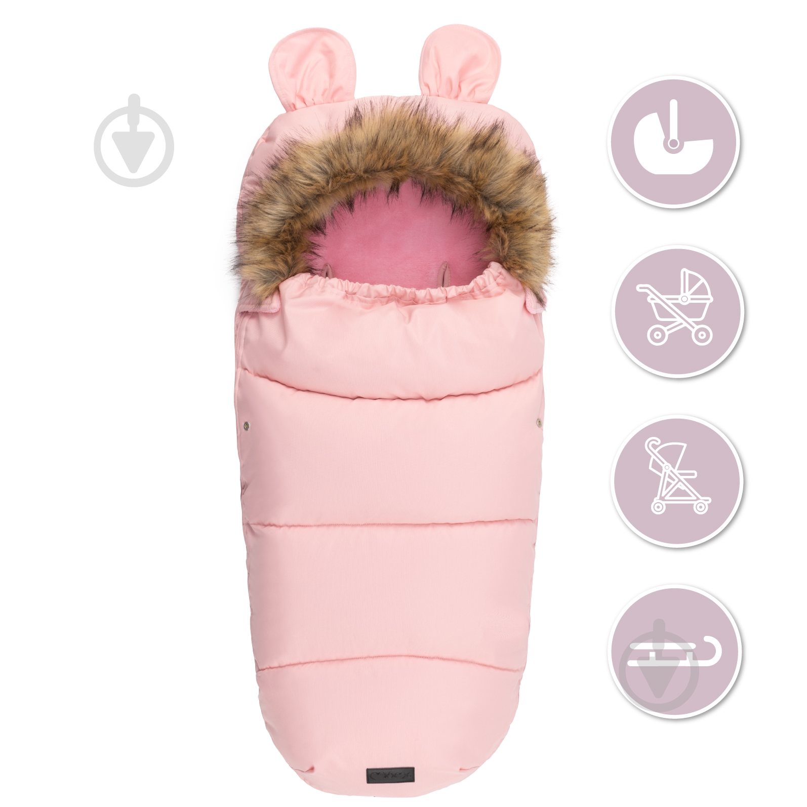 Конверт зимний MoMi Sleeping bag pink AKCE00033 - фото 5
