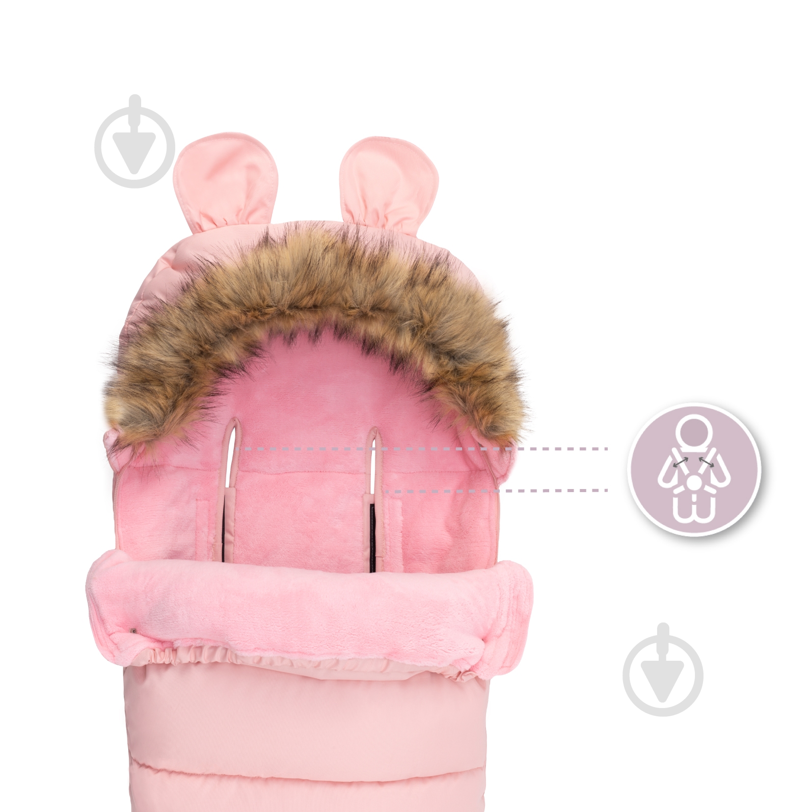 Конверт зимний MoMi Sleeping bag pink AKCE00033 - фото 6