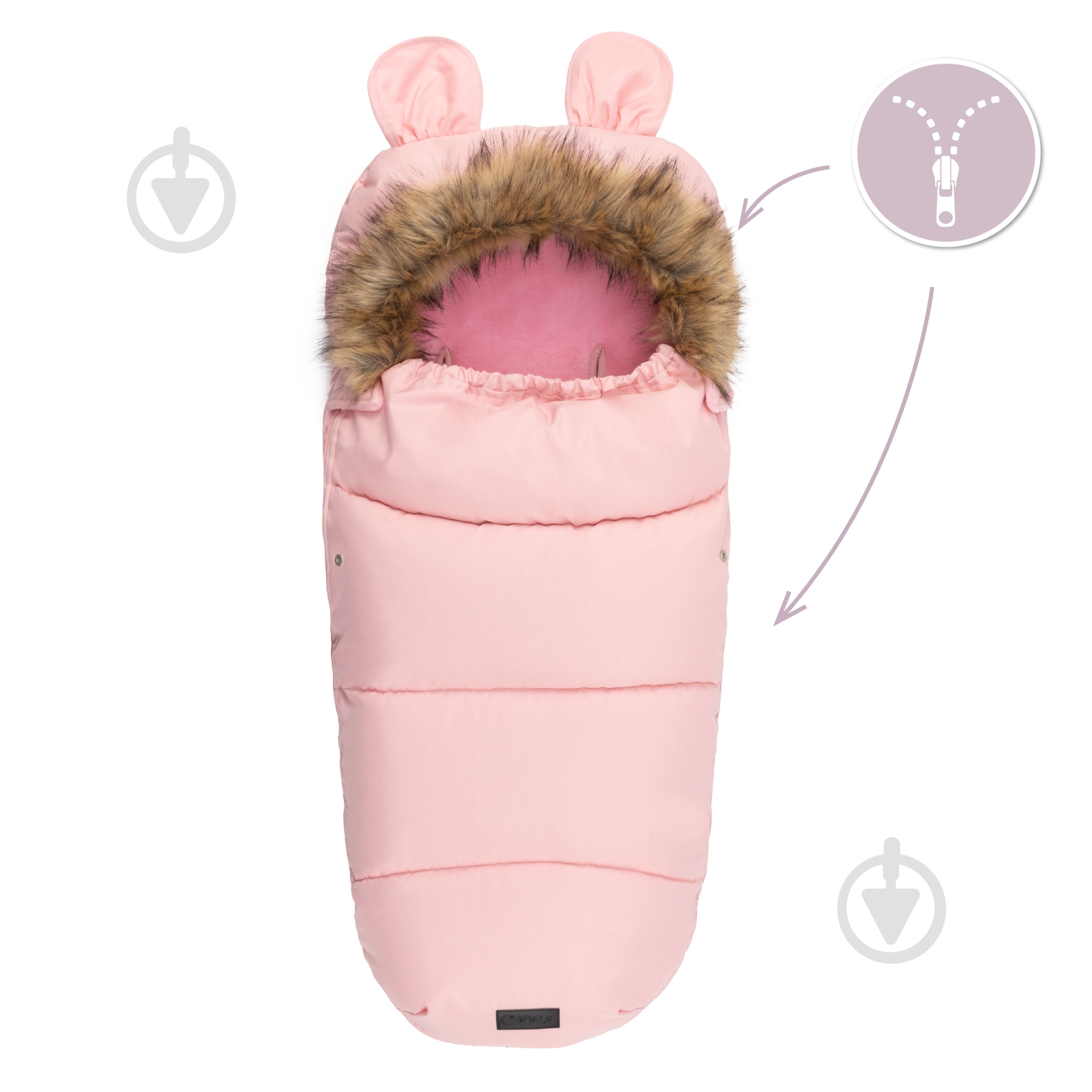 Конверт зимний MoMi Sleeping bag pink AKCE00033 - фото 7