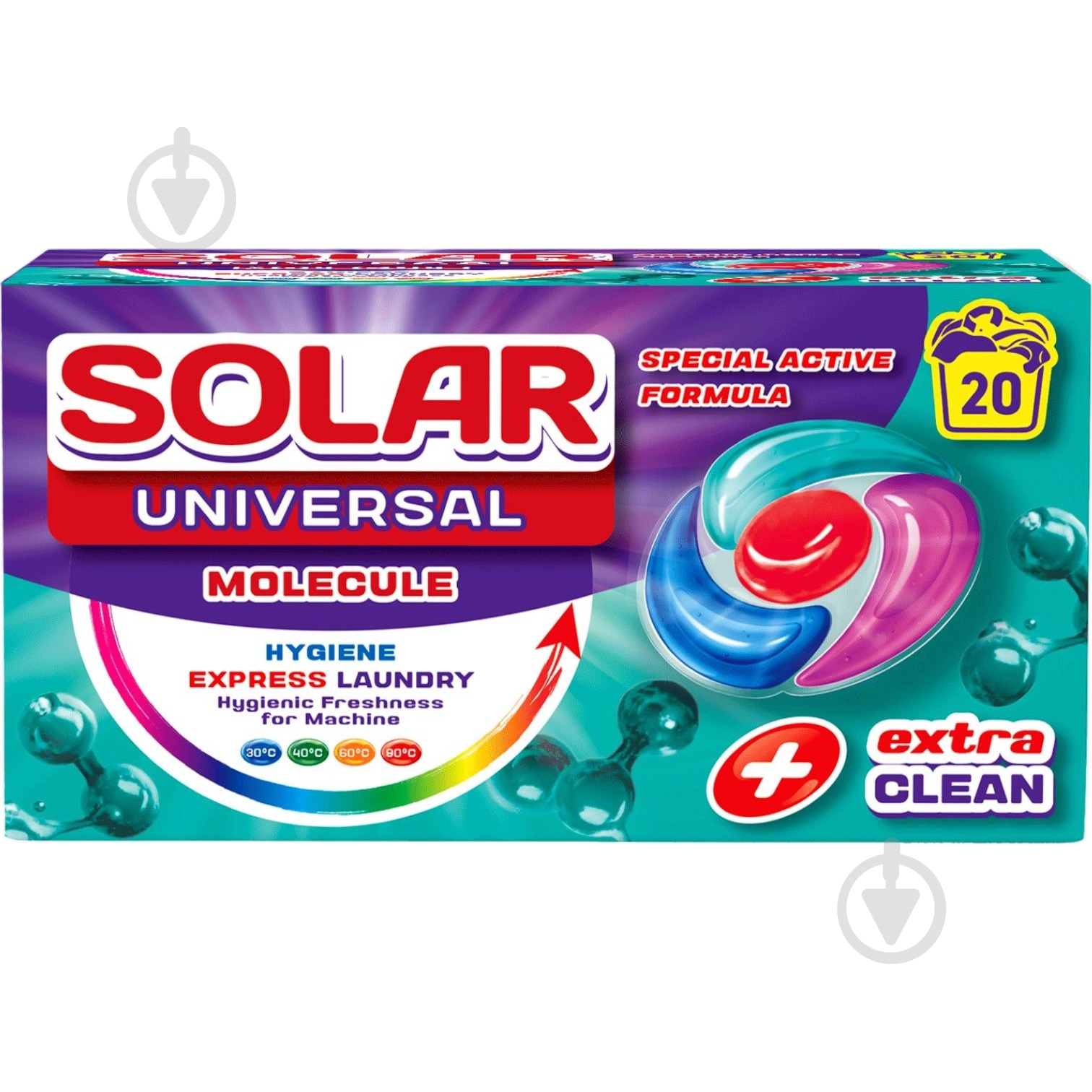 Капсулы для машинной и ручной стирки SOLAR Universal Molecule 20 шт. - фото 1