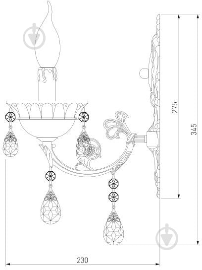 Бра Strotskis Carolina 1x60 Вт E14 серебристый 230/1 - фото 4 Бра Strotskis Carolina 1x60 Вт E14 серебристый 230/1 - фото 4