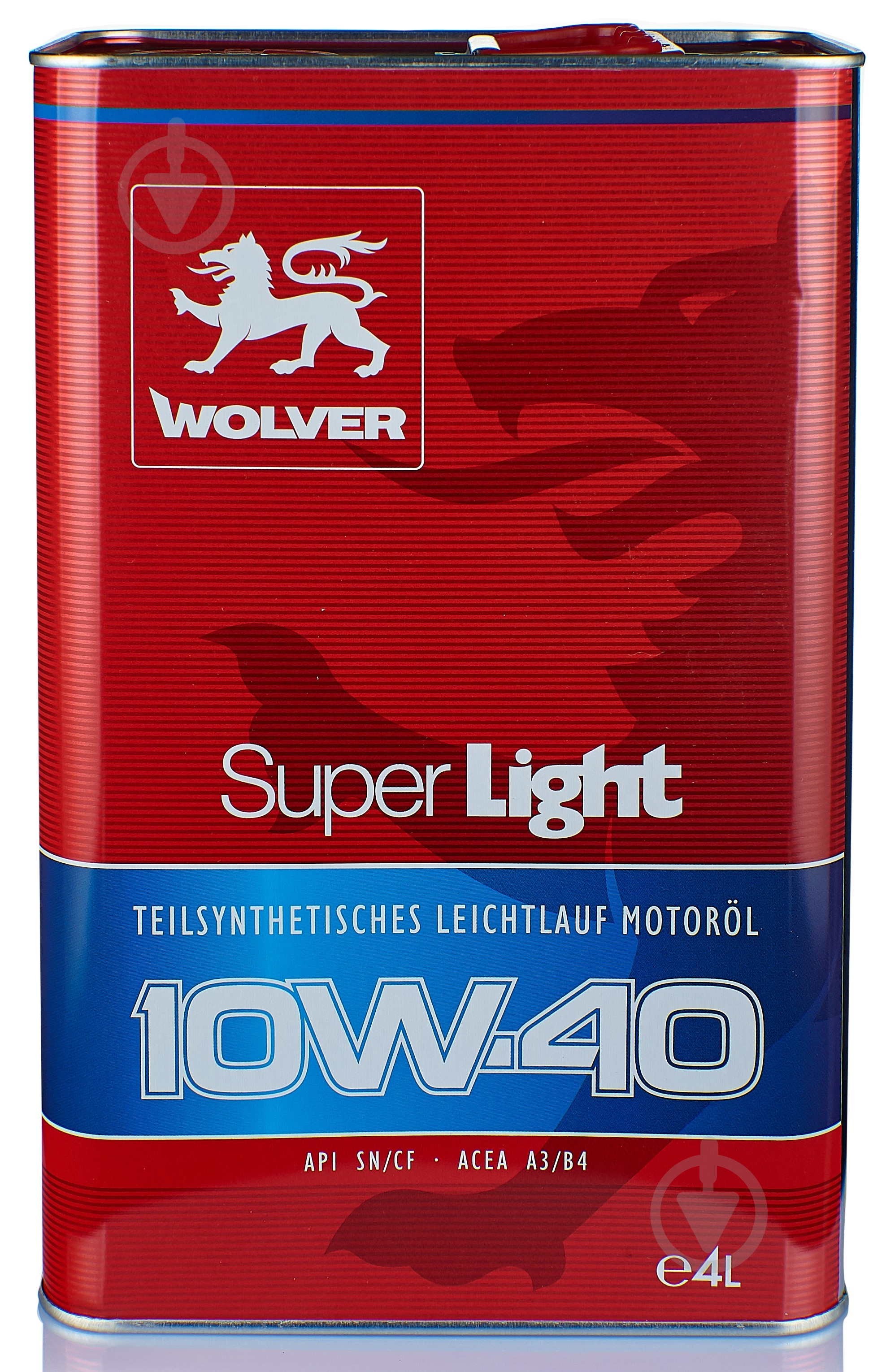 Моторное масло полусинтетическое Wolver Super Light 10W-40 4 л (06573) - фото 1