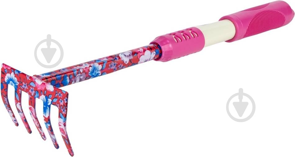 Грабли Flora 5-ти зубые (pink) (TPR) (5043154) - фото 1 Грабли Flora 5-ти зубые (pink) (TPR) (5043154) - фото 1