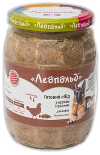 Корм влажный Леопольд для собак Готовый обед курица и судак 670 г - фото 1