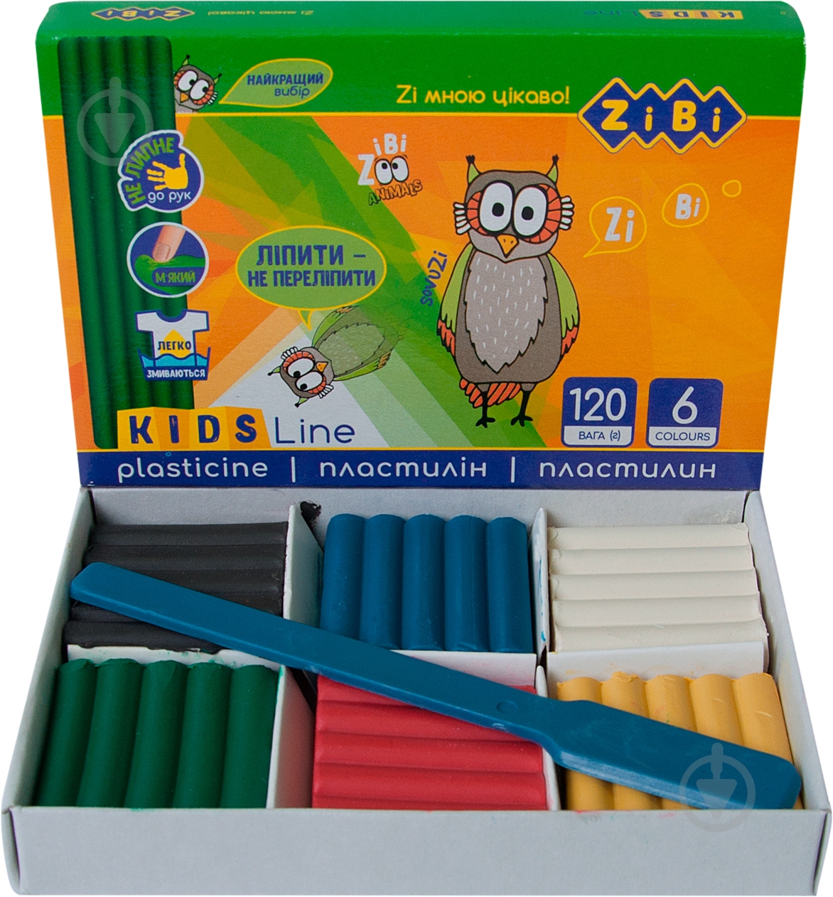 Пластилин 6 цветов 120 г стек kids line ZiBi - фото 2
