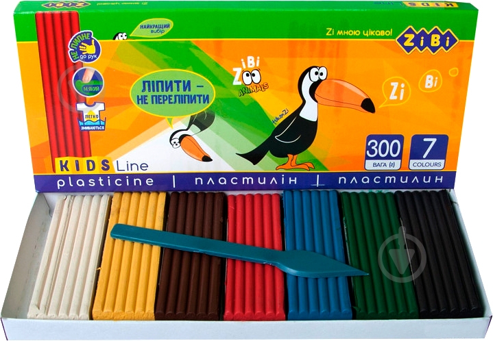 Пластилин 7 цветов 300 г стек kids line ZiBi - фото 2
