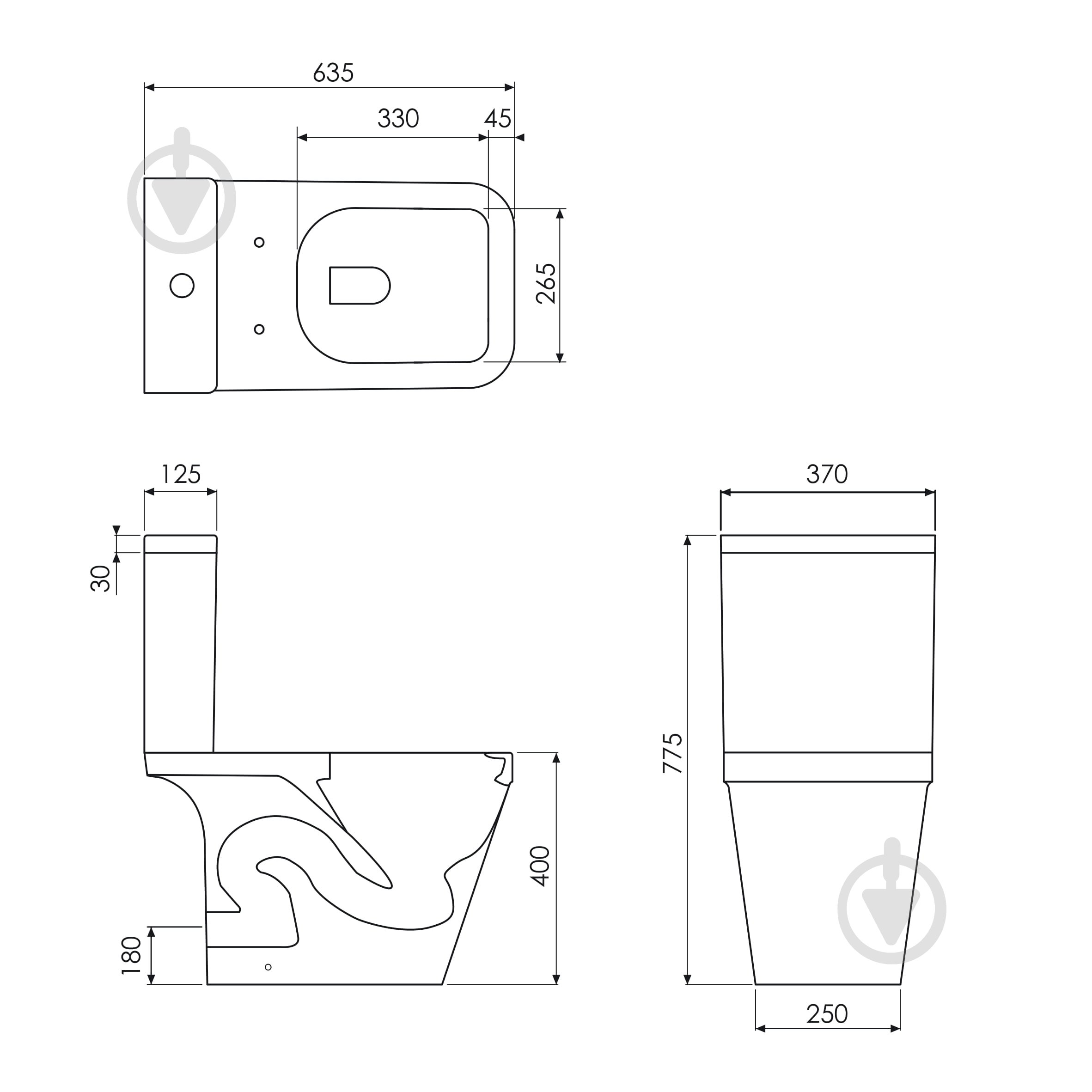 Унитаз-компакт Imprese SKALA Rimless i11091 - фото 2