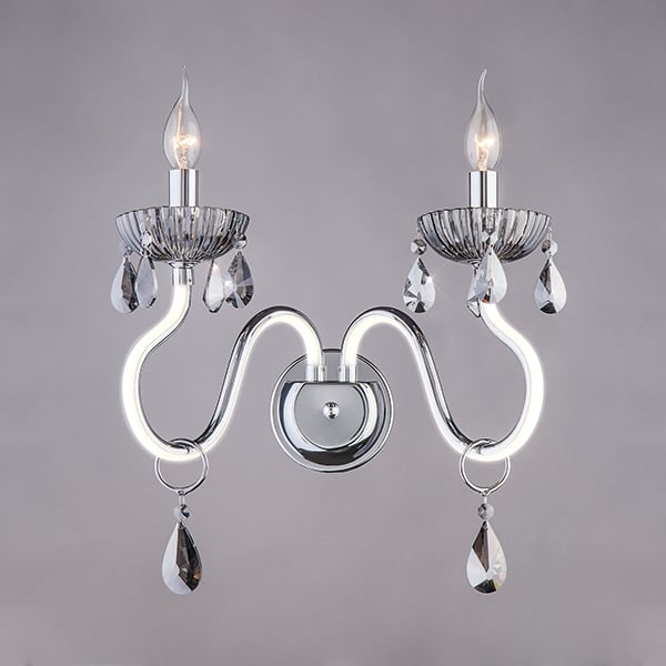 Бра Strotskis Oberon LED 7 Вт 2x60 Вт E14 хром 419/2 - фото 1