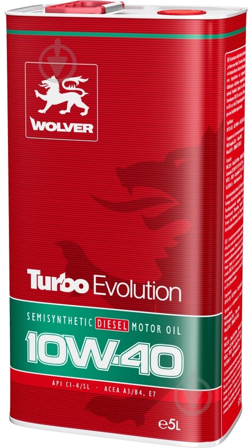 Моторное масло полусинтетическое Wolver Turbo Evolution 10W-40 5 л - фото 1
