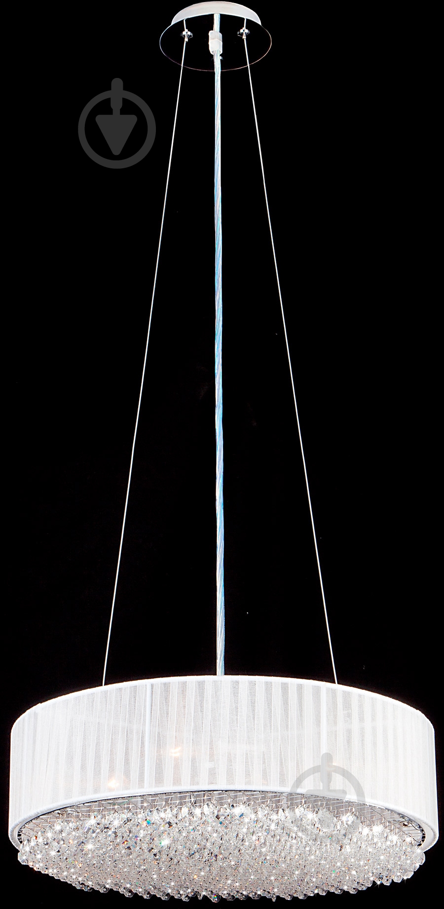 Люстра подвесная Strotskis Elegance 4x60 Вт E14 хром/белый 10071/4 - фото 2