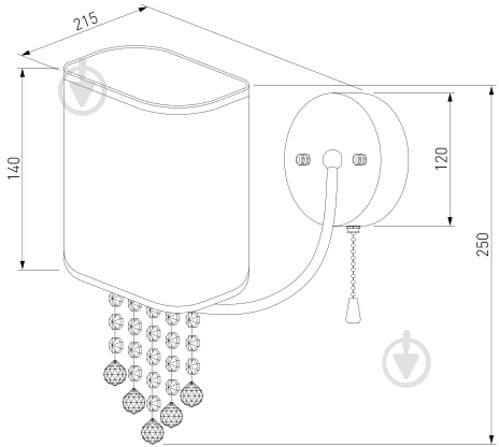 Бра Strotskis Cornella 1x40 Вт E14 хром 10084/1 - фото 4