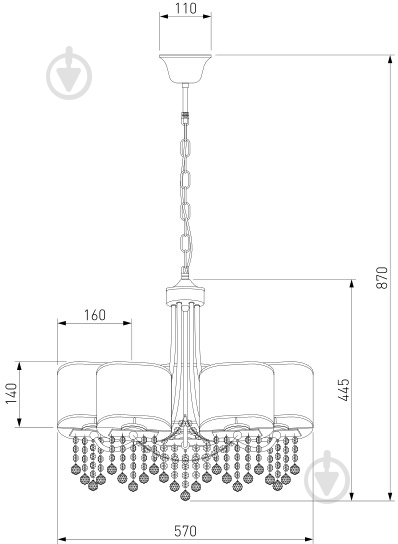 Люстра підвісна Strotskis Cornella 5x40 Вт E14 хром/бежевий 10084/5 - фото 7 Люстра підвісна Strotskis Cornella 5x40 Вт E14 хром/бежевий 10084/5 - фото 7