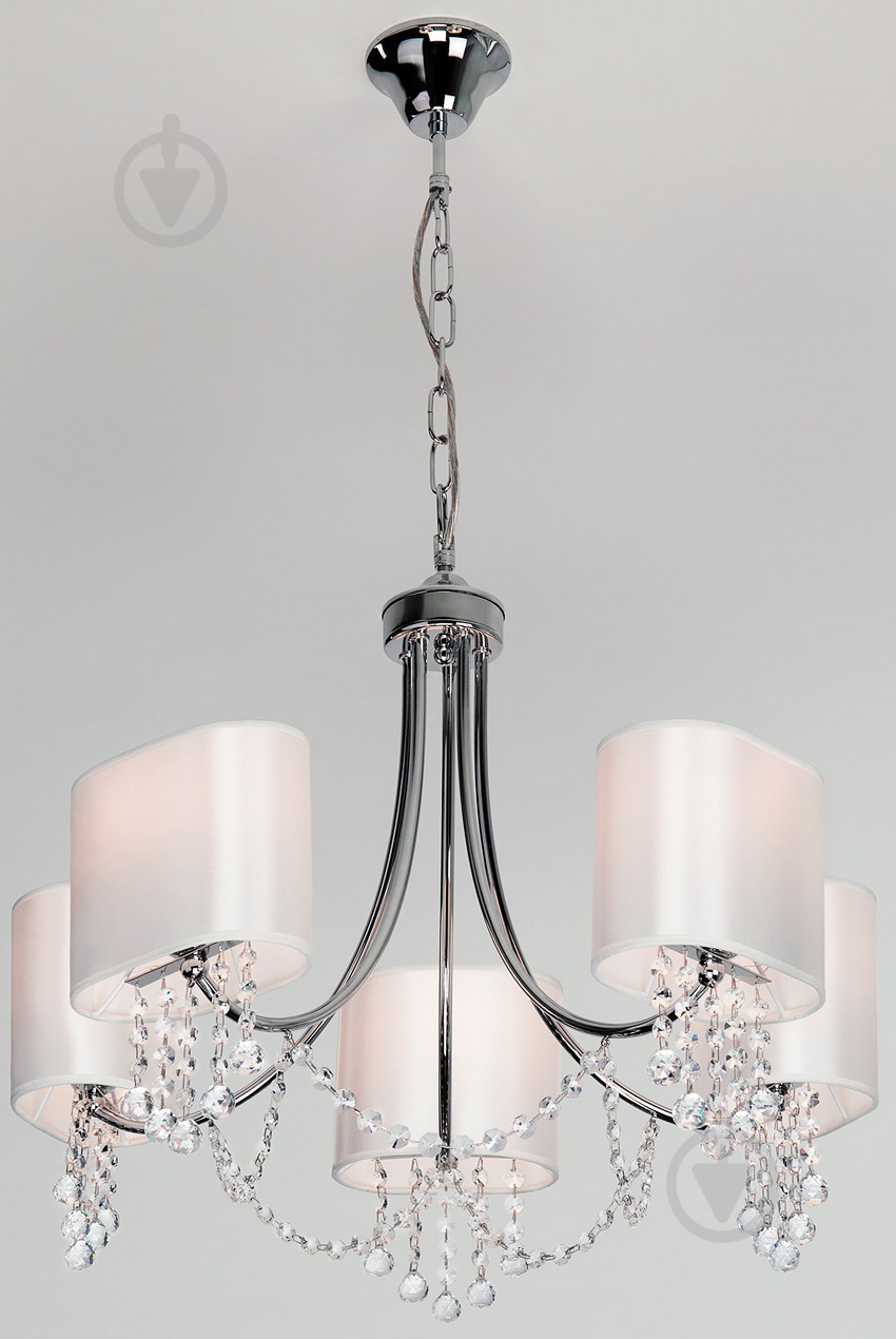 Люстра підвісна Strotskis Cornella 5x40 Вт E14 хром/бежевий 10084/5 - фото 2 Люстра підвісна Strotskis Cornella 5x40 Вт E14 хром/бежевий 10084/5 - фото 2
