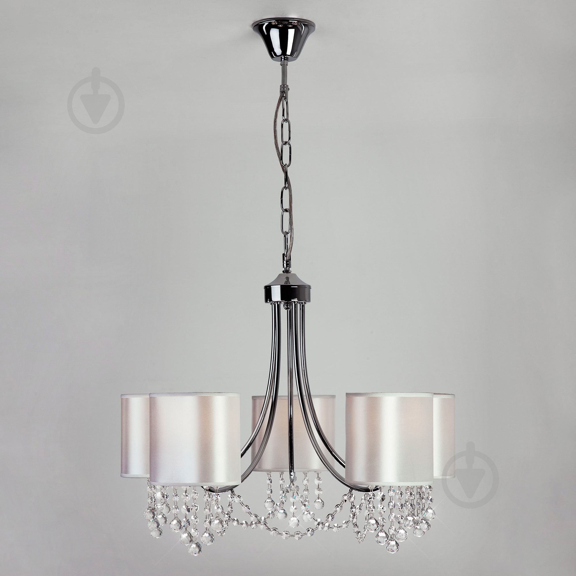 Люстра підвісна Strotskis Cornella 5x40 Вт E14 хром/бежевий 10084/5 - фото 1 Люстра підвісна Strotskis Cornella 5x40 Вт E14 хром/бежевий 10084/5 - фото 1