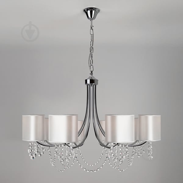 Люстра подвесная Strotskis Cornella 8x40 Вт E14 хром/бежевый 10084/8 - фото 1 Люстра подвесная Strotskis Cornella 8x40 Вт E14 хром/бежевый 10084/8 - фото 1