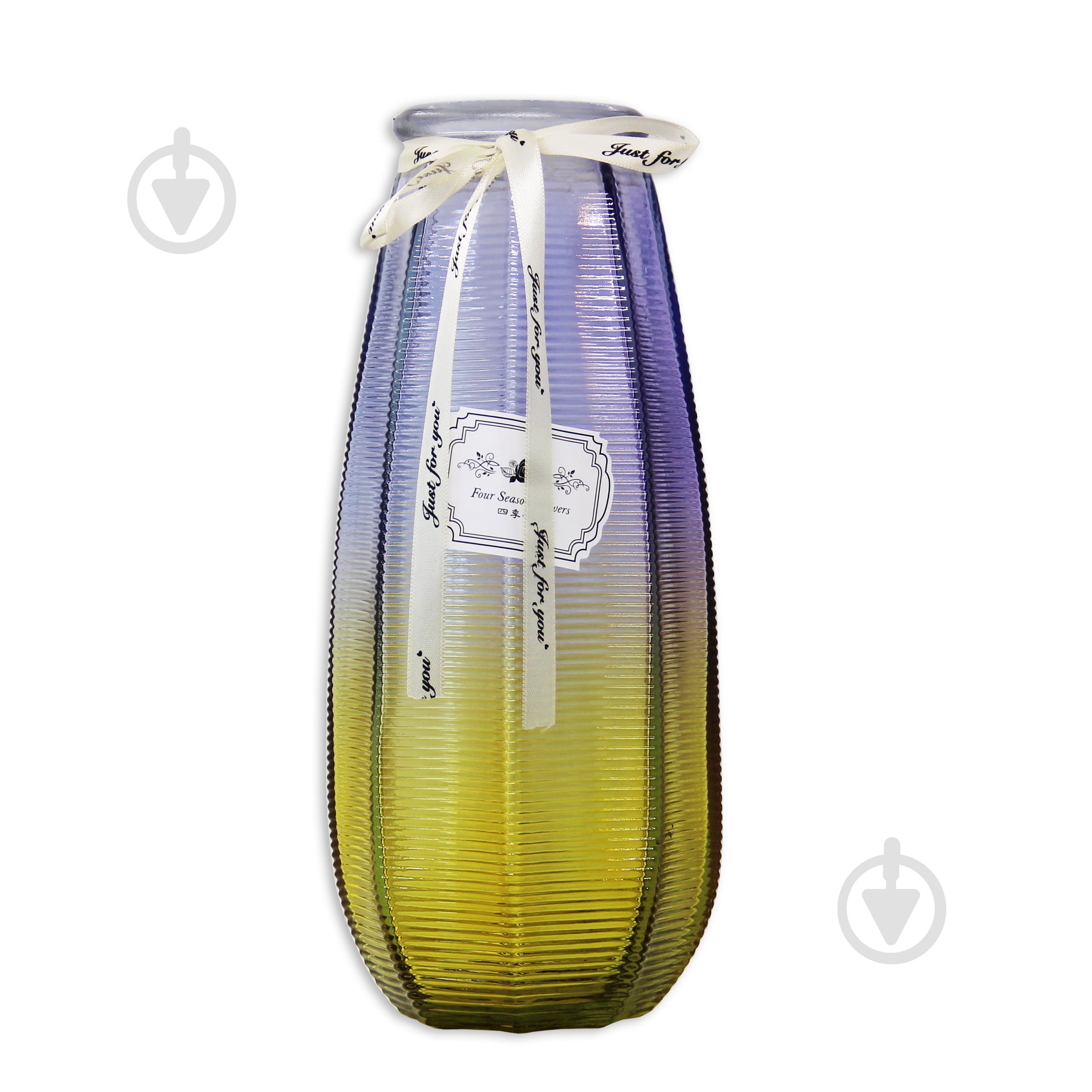 Ваза скляна CRYSTAL Alnita 26,5 см жовто-синя 83210414102_YBCG-210414-1 - фото 1 Ваза скляна CRYSTAL Alnita 26,5 см жовто-синя 83210414102_YBCG-210414-1 - фото 1