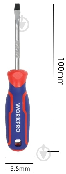 Отвертка WORKPRO SL5x100мм CR-V PRO WP221016 - фото 4