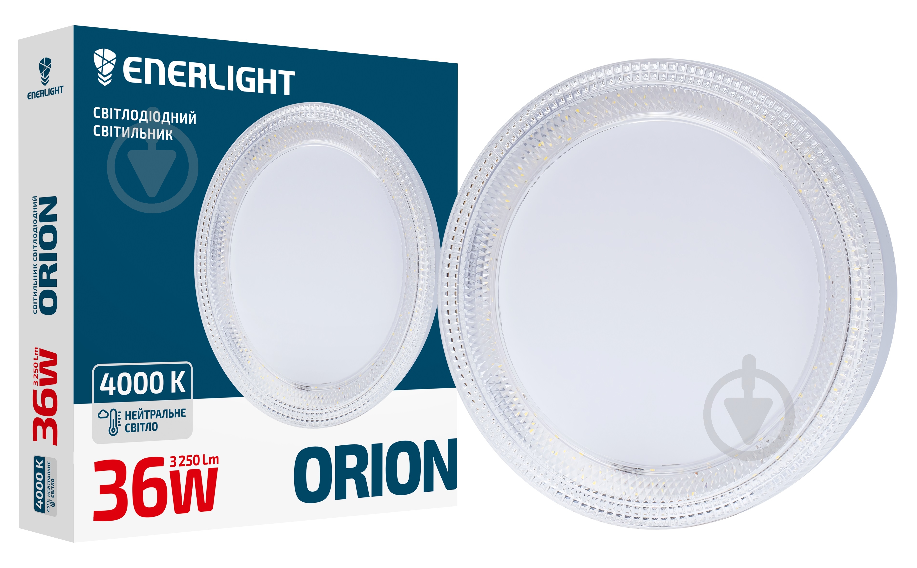 Світильник стельовий Enerlight 36 Вт білий 4000 К ORION36SMD90N - фото 1 Світильник стельовий Enerlight 36 Вт білий 4000 К ORION36SMD90N - фото 1