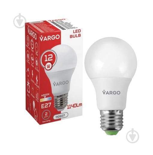 Лампа светодиодная VARGO V-110507 12 Вт A60 E27 220 В 4000 К 110507 - фото 4