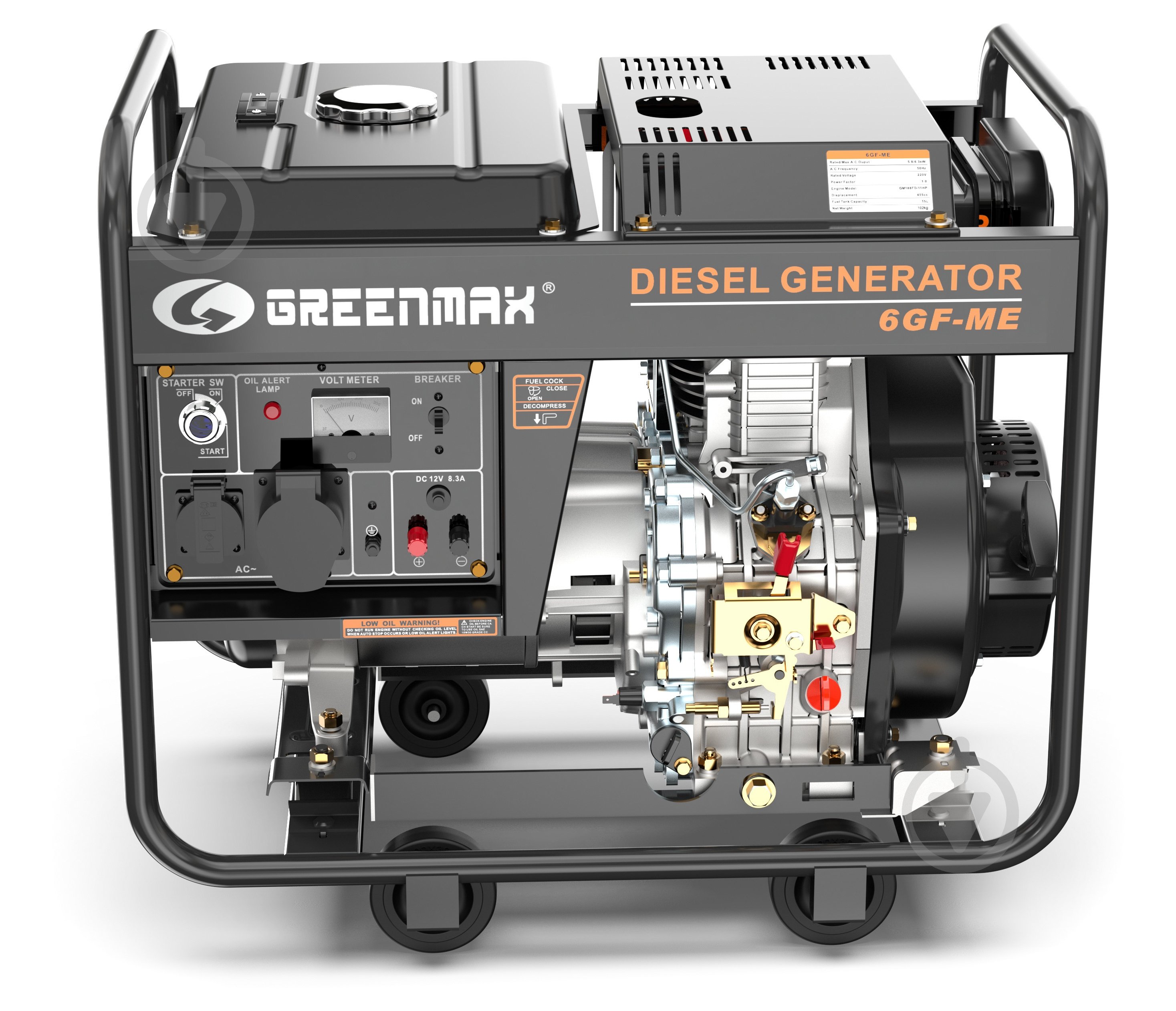 Генератор дизельный Compass Greenmax 5,8 кВт / 6,5 кВт 230 В 6GF-ME - фото 3