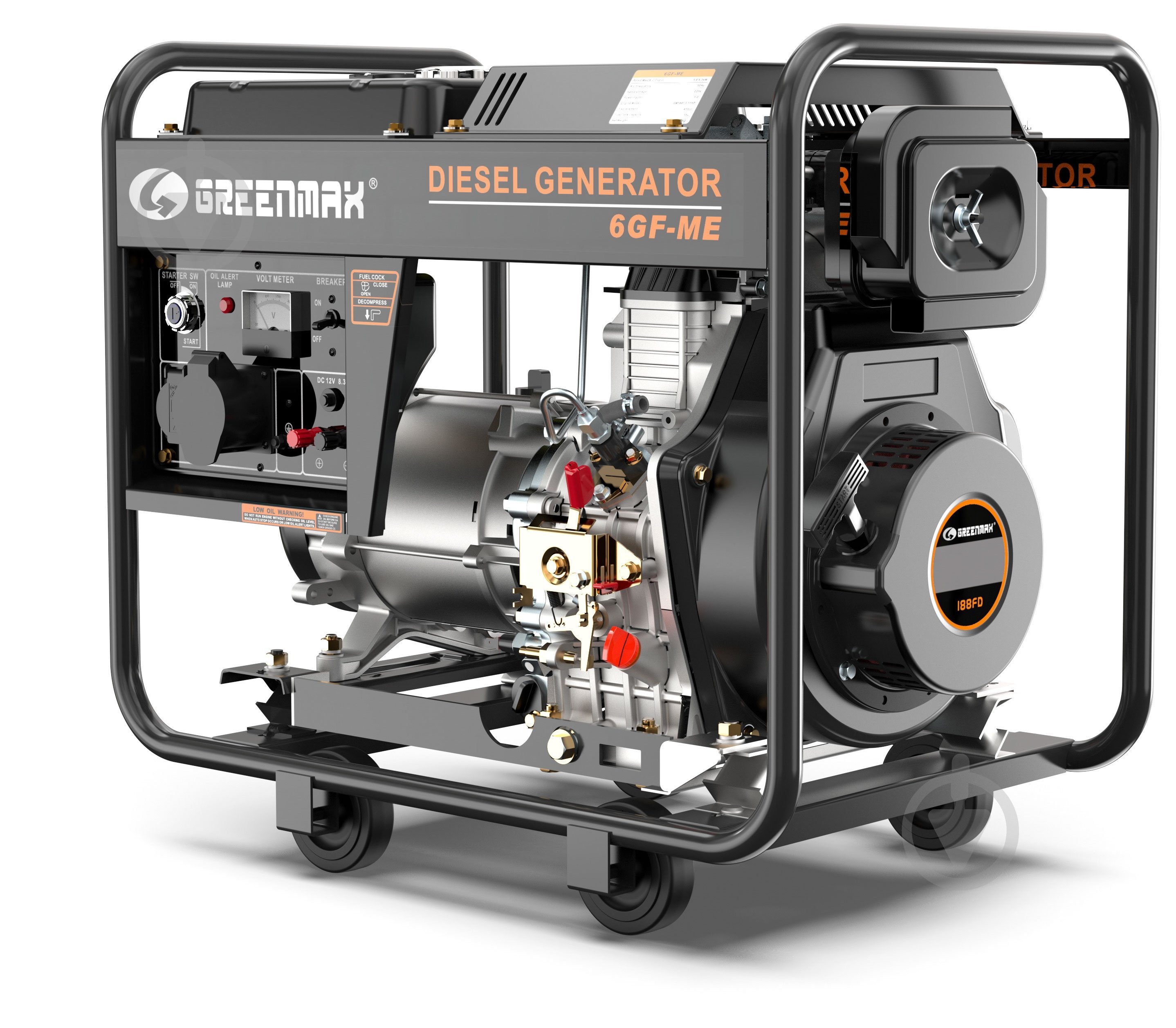Генератор дизельный Compass Greenmax 5,8 кВт / 6,5 кВт 230 В 6GF-ME - фото 2