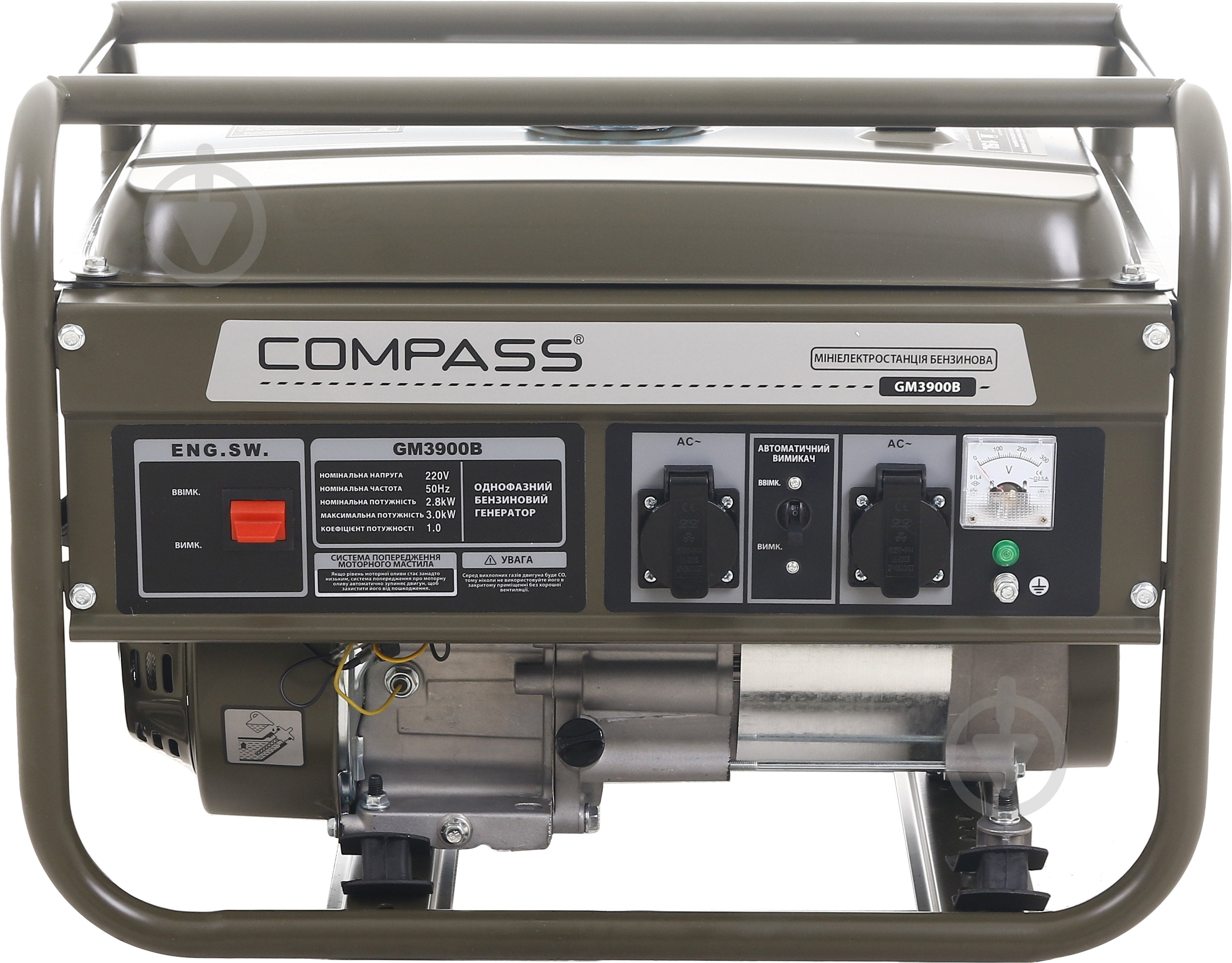 Генератор бензиновый Compass Greenmax 2,8 кВт / 3 кВт 230 В GM3900B - фото 2