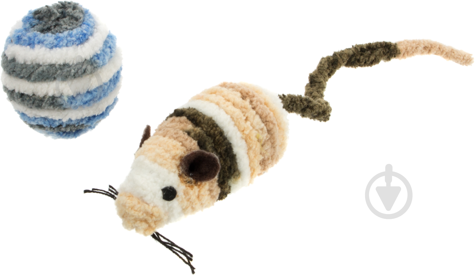 Игрушка для котов Camon Мышка + мяч разноцветный - фото 1