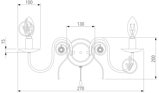 Бра Strotskis Tomas 2x60 Вт E14 черный/золото 60018/2 - фото 3