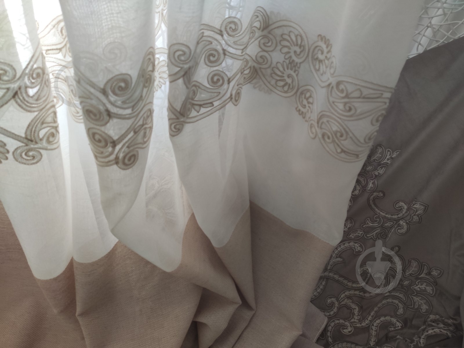 Тюль Барселона з вишивкою на льоні 600x275 бежевий Декор-ін - фото 5 Тюль Барселона з вишивкою на льоні 600x275 бежевий Декор-ін - фото 5